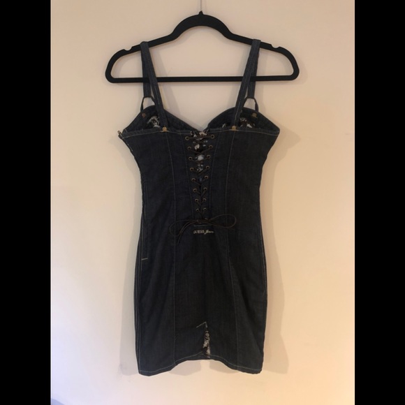 Guess - Denim Corset Bustier Dress, Size XS - Picture 4 of 7